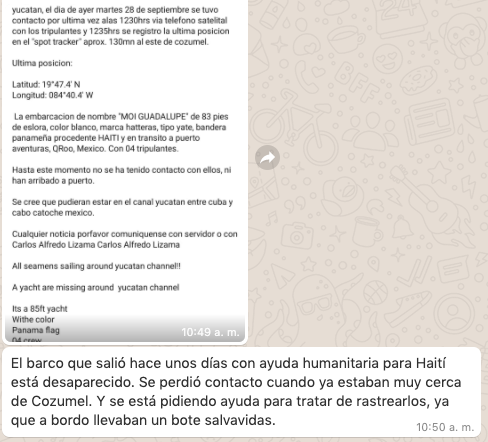 Se pierde barco con ayuda humanitaria