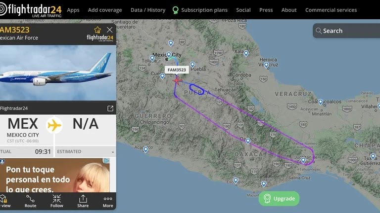 Primer vuelo 2022: Avión presidencial salió de CDMX con destino incierto