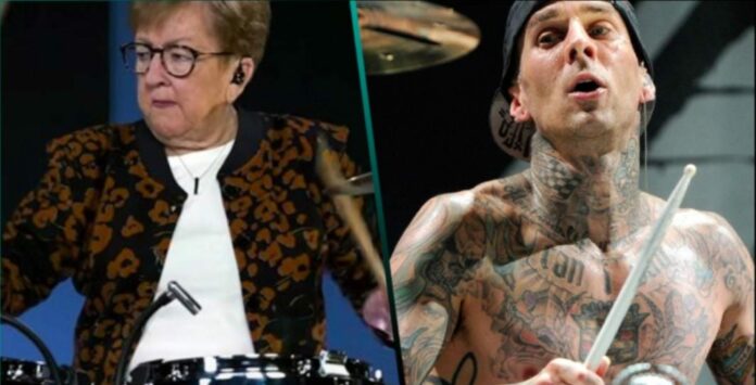 retan a baterista de Blink-182 Una abuelita retó a un duelo al baterista de Blink-182. La invitación de esta señora se ha viralizado en las redes sociales. ¿Qué tal? Foto: Redes sociales
