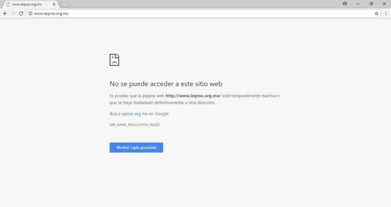 Se cae la página del Ieqroo