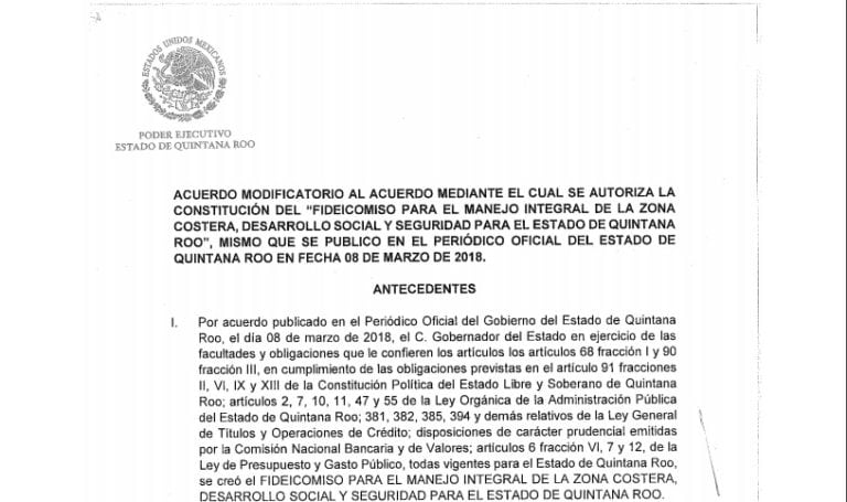 Marginan a municipios en el fideicomiso costero de Quintana Roo