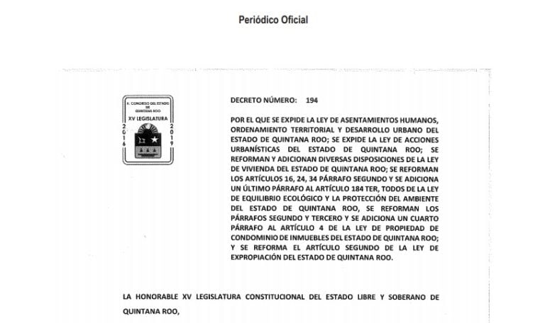 PDU de Cancún debe ajustarse a nueva Ley de Asentamientos Humanos
