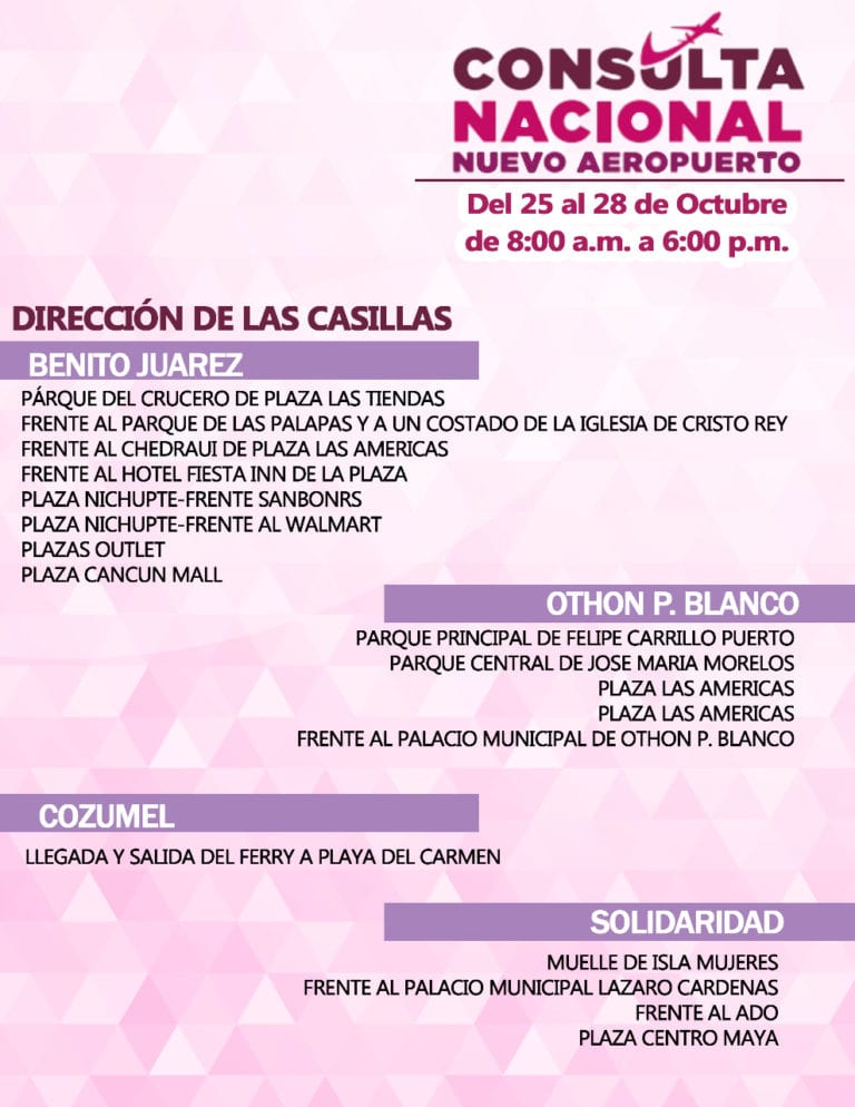 Conoce el calendario para la consulta sobre el nuevo aeropuerto de México