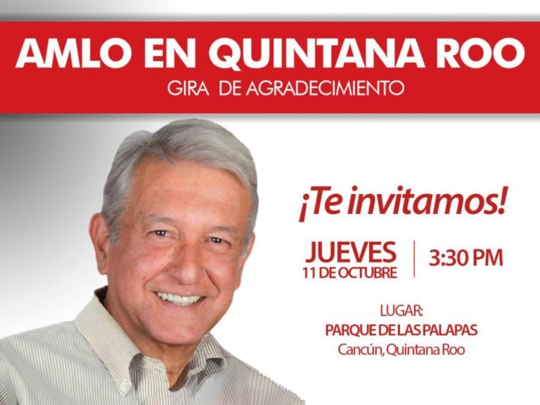 Encabezará AMLO actividades en Cancún