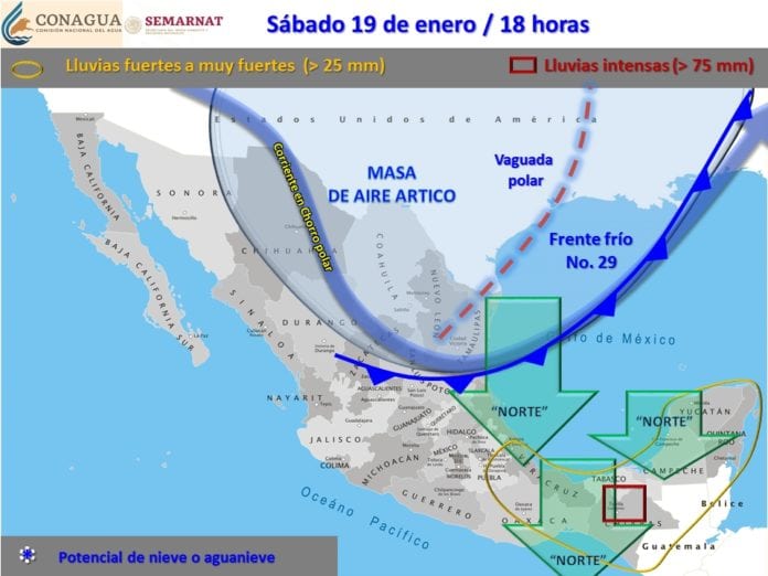 Frente Frío traerá lluvias y descenso de temperatura en Quintana Roo