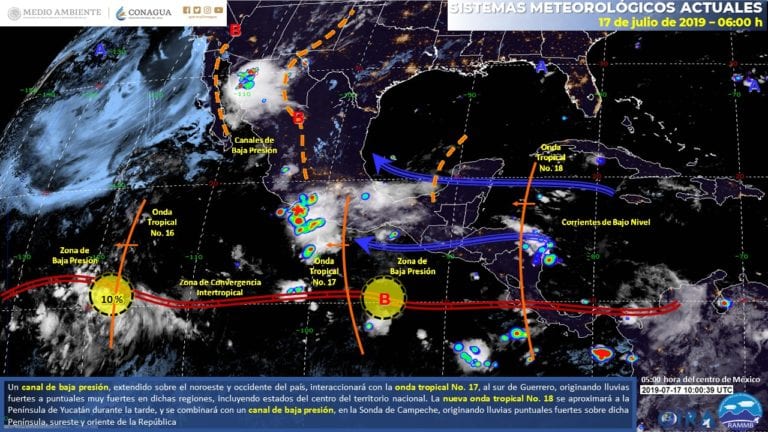 Clima: Onda tropical 18 podría generar lluvias en Q. Roo