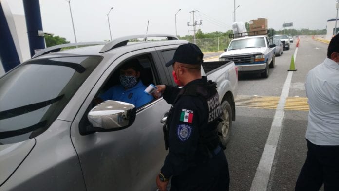 Relajan filtro vehicular en al entrada de Chetumal