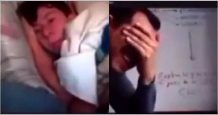 Este alumno fue captado tomando clases desde su cama; la reacción de su maestro se hizo viral