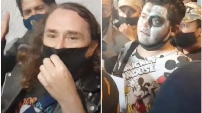 Tras ser detenidos ayer en el Centro Histórico, al ser acusados por feministas de 