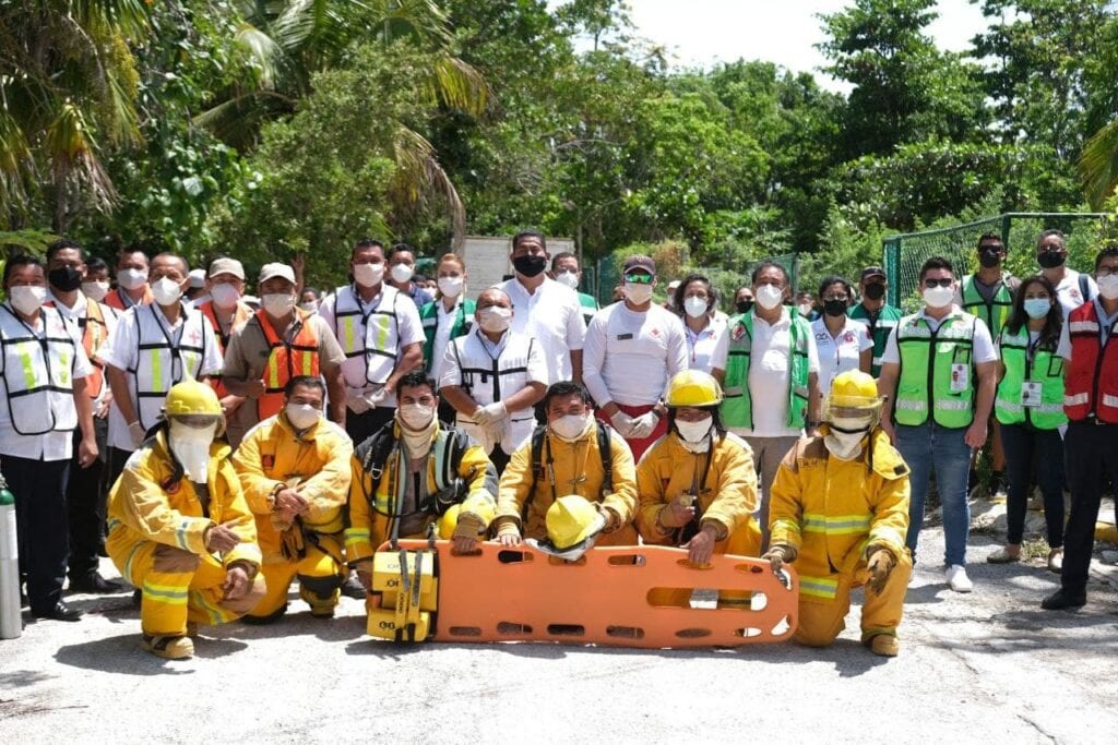 Participa Puerto Morelos con éxito este lunes en el Primer Simulacro Nacional 2021