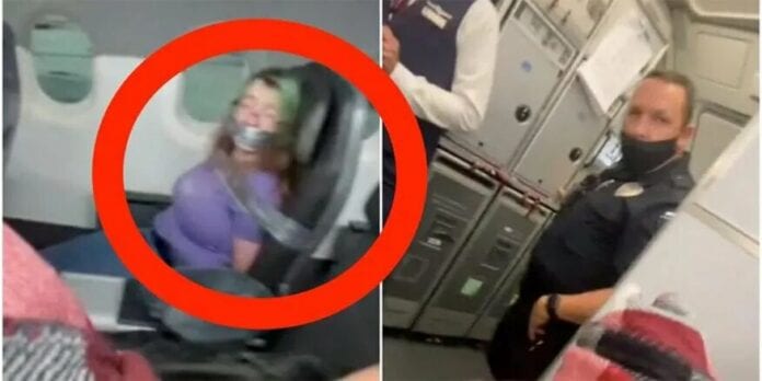 VIDEO: Mujer intenta abrir puerta de avión en pleno vuelo, la amarran al asiento