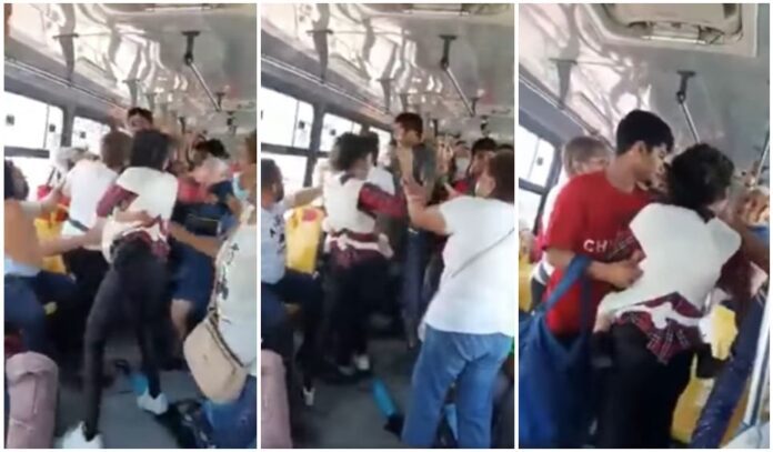 Chofer graba 'pelea campal' entre mujeres en el transporte público