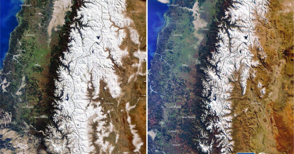 Se REDUCE capa de nieve en los Andes por calentamiento global