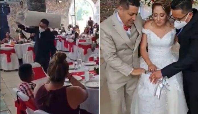 Invitado regala tanque de gas a novios en su boda y se vuelve viral