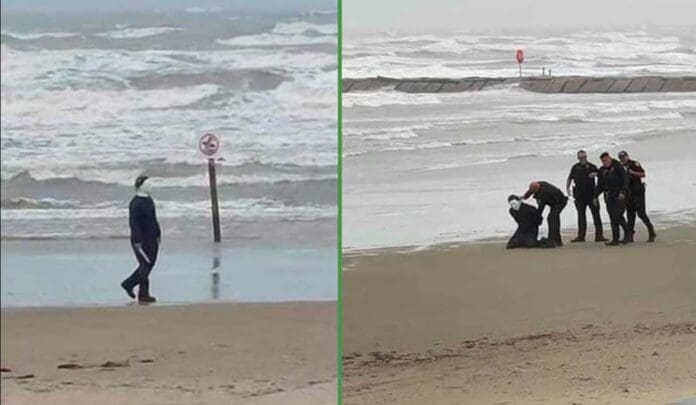 Decide disfrazarse de Michael Myers para ir a caminar a la playa y lo arrestan