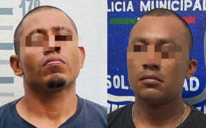 Dos personas fueron detenidas en Playa del Carmen luego que les encontraran hasta 14 dosis de diversas drogas en su poder. Foto: SP de Solidaridad