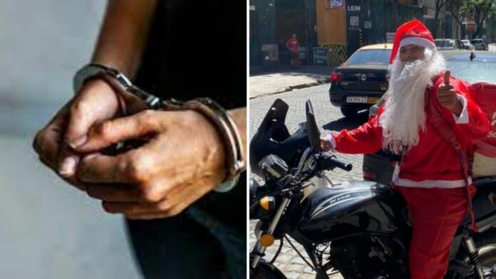 Santa justiciero salva a mujer asalto, atrapó al ladrón y lo 'regaló' a la policía