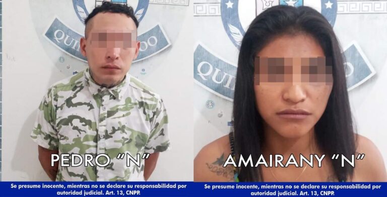 Detienen en Cancún a pareja de sicarios por ir en moto con un niño en brazos