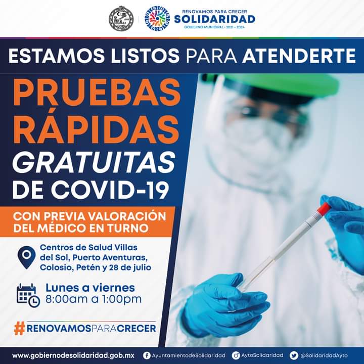 Gobierno municipal atiende Covid-19 con más pruebas gratuitas