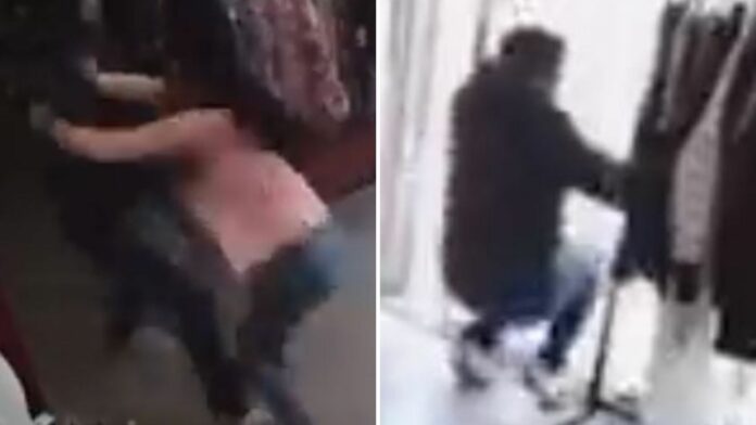 Mediante un video publicado en redes sociales, se captó el momento en que un sujeto roba un negocio en Toluca y se estrella contra una puerta al intentar escapar.