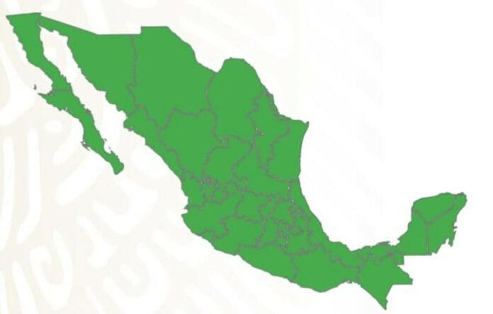 México entero entró a semáforo verde de Covid-19 por riesgo mínimo de contagio en todas sus entidades