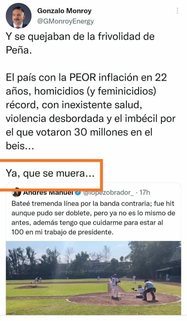 El polémico tuit en el que este consultor energético le deseó la muerte a AMLO