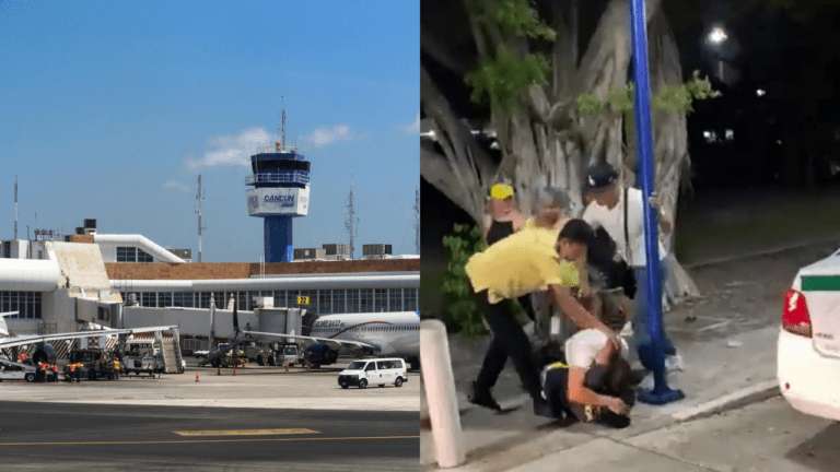Taxistas se agarran a golpes por un pasaje en el Aeropuerto Internacional de Cancún
