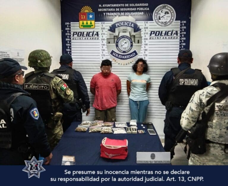 Captan infraganti a dos sujetos intercambiando droga en Solidaridad