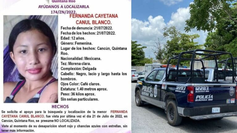 Realizan búsqueda de la niña Fernanda Cayetana en área verde de Cancún