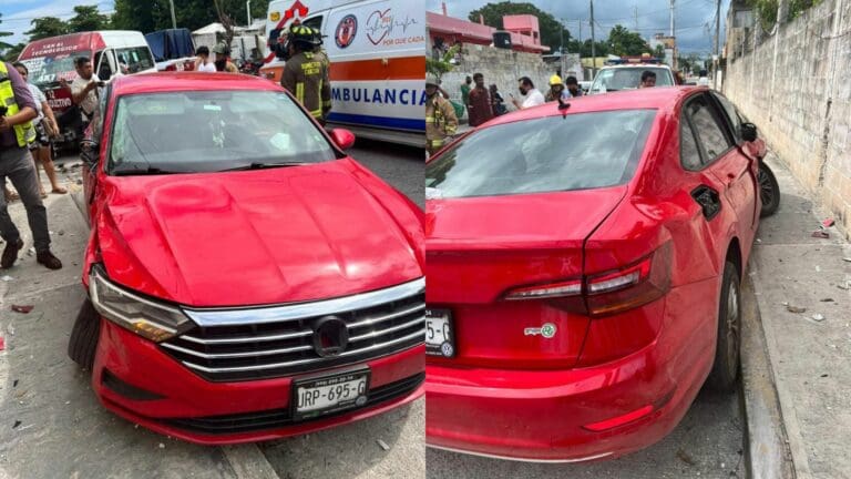 Deja 5 heridos choque entre combi y automóvil en Cancún