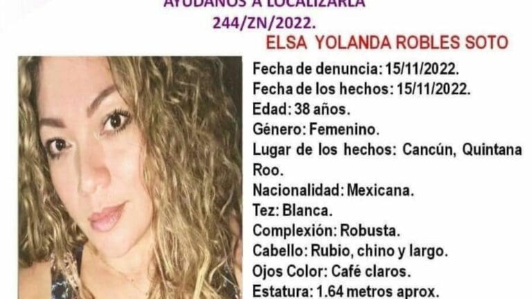 Confirma fiscalía localización de mujer que desapareció el 15 de noviembre tras abordar un taxi en Cancún