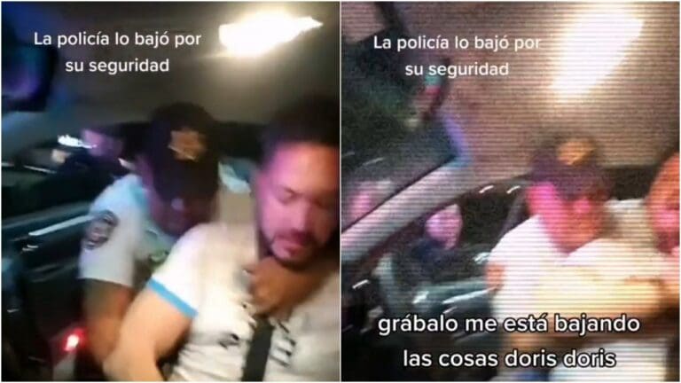 Policía de Tránsito de Cancún baja del auto a un sujeto en vergonzoso estado de ebriedad