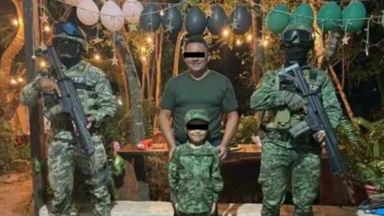 Invitan a elementos de la Sedena a una fiesta infantil con temática del ejército en Cancún