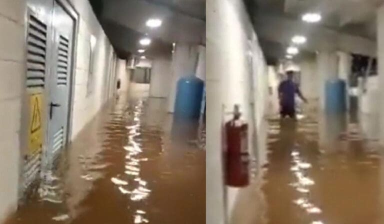 Diversas grabaciones dieron cuenta de cómo se inundo el estadio "Beto Ávila" de Cancún. Según las autoridades todo fue a causa de las lluvias