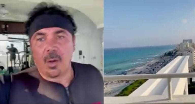 El exfutbolista mexicano Hugo Sánchez se entrena en Cancún, mientras prepara más capítulos de su programa de entrevistas.