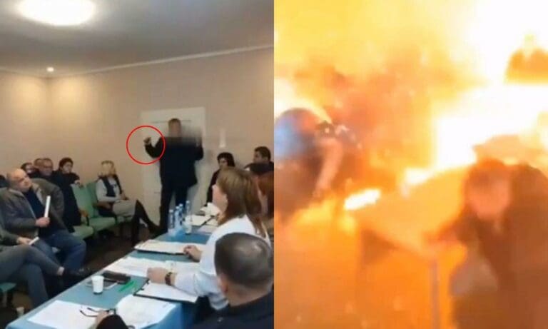 Video: Diputado detona tres granadas en una reunión del consejo local en Ucrania Video: Diputado detona tres granadas en una reunión del consejo local en Ucrania