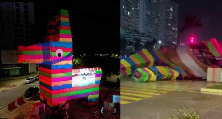 Los fuertes vientos de este domingo derribaron al burrito sabanero que se ubica en la zona de Malecón Tajamar.