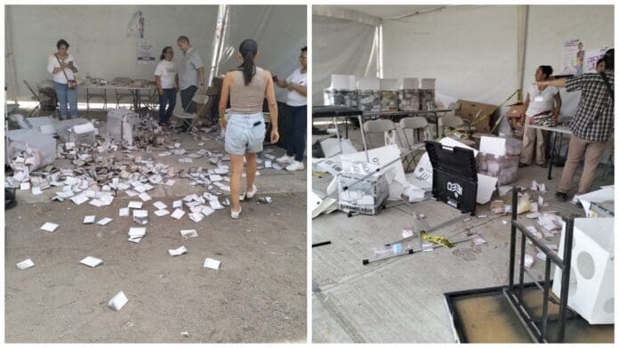 Encapuchados destrozan casilla en la colonia Los Olivos, Querétaro