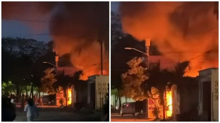 Registran fuerte explosión en una casa del fraccionamiento Tierra Maya, Cancún