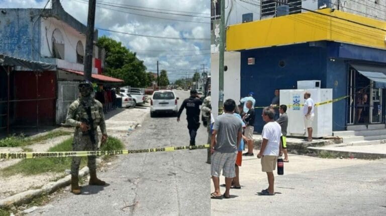 La violencia se hace presente en Cancún nuevamente. Dos personas resultaron lesionadas mientras iban en un taxi por el mercado 28.