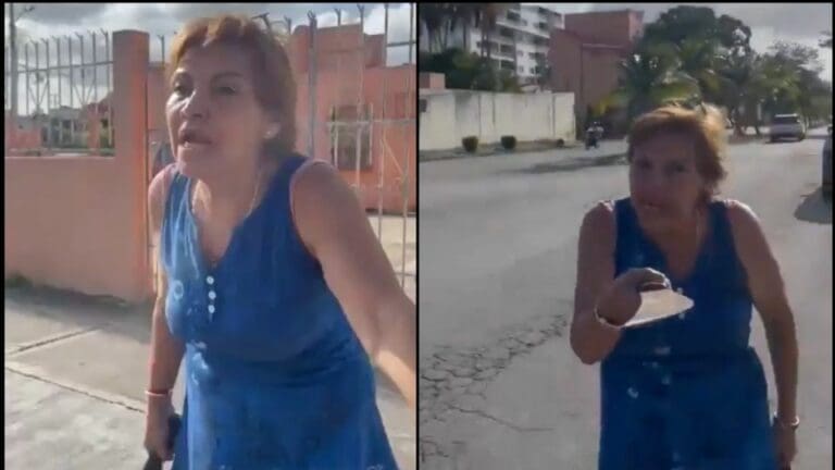 Mujer de la tercera edad amenaza con machete a pareja en Cancún por no recoger heces de su perro