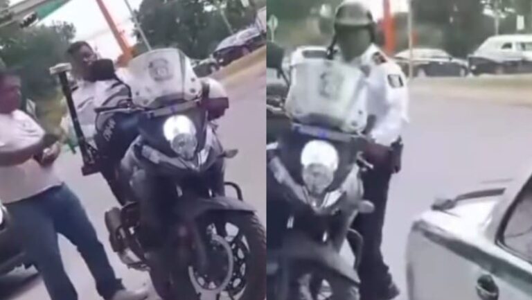 Video: Exhiben a policía de Tránsito extorsionando a un taxista en Cancún