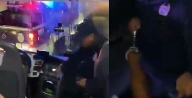 Exhiben a policías de Cancún que detuvieron con exceso de violencia al chofer de transporte de personal de un hotel.