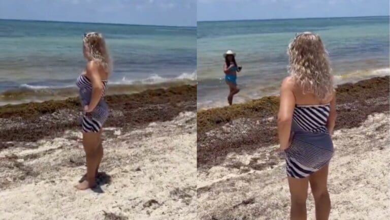 Surge “Lady Playa” en Isla Blanca: Mujer intenta desalojar a turistas de una playa pública al norte de Cancún