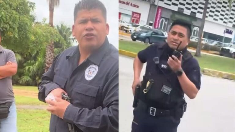 Video: Elementos de la Policía Quintana Roo desenfundan sus armas de fuego ante conductor en Cancún