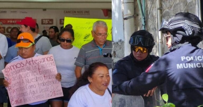 Comerciantes de Cancún exigen que los dejen vender en playas; amagan con bloquear Zona Hotelera si sin ignorados.