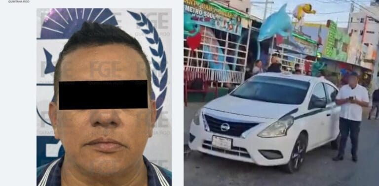 Detienen a taxista de Cancún que agredió a uno de sus compañeros de sindicato. Parece que ni entre ellos se respetan.