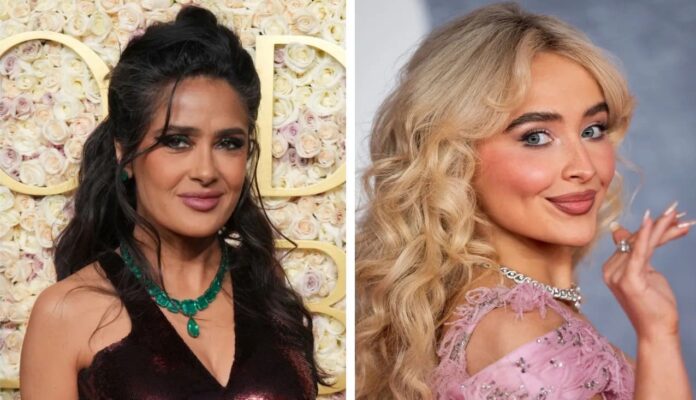 Video: Salma Hayek es “arrestada” en pleno concierto de Sabrina Carpenter en Londres