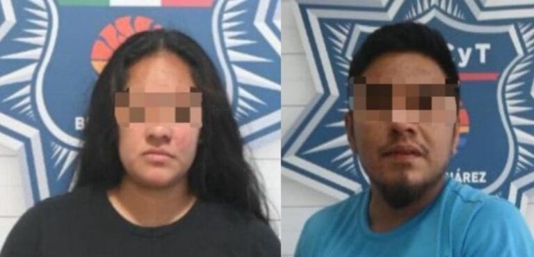 Pareja es detenida por violencia familiar en Cancún; tanto un hombre como una mujer se agredieron mutuamente.
