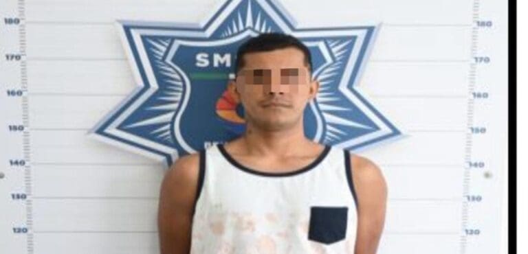 Capturan a sujeto por agredir a su tía con un cuchillo en Cancún. Ahora el hombre deberá responder por lo que hizo.